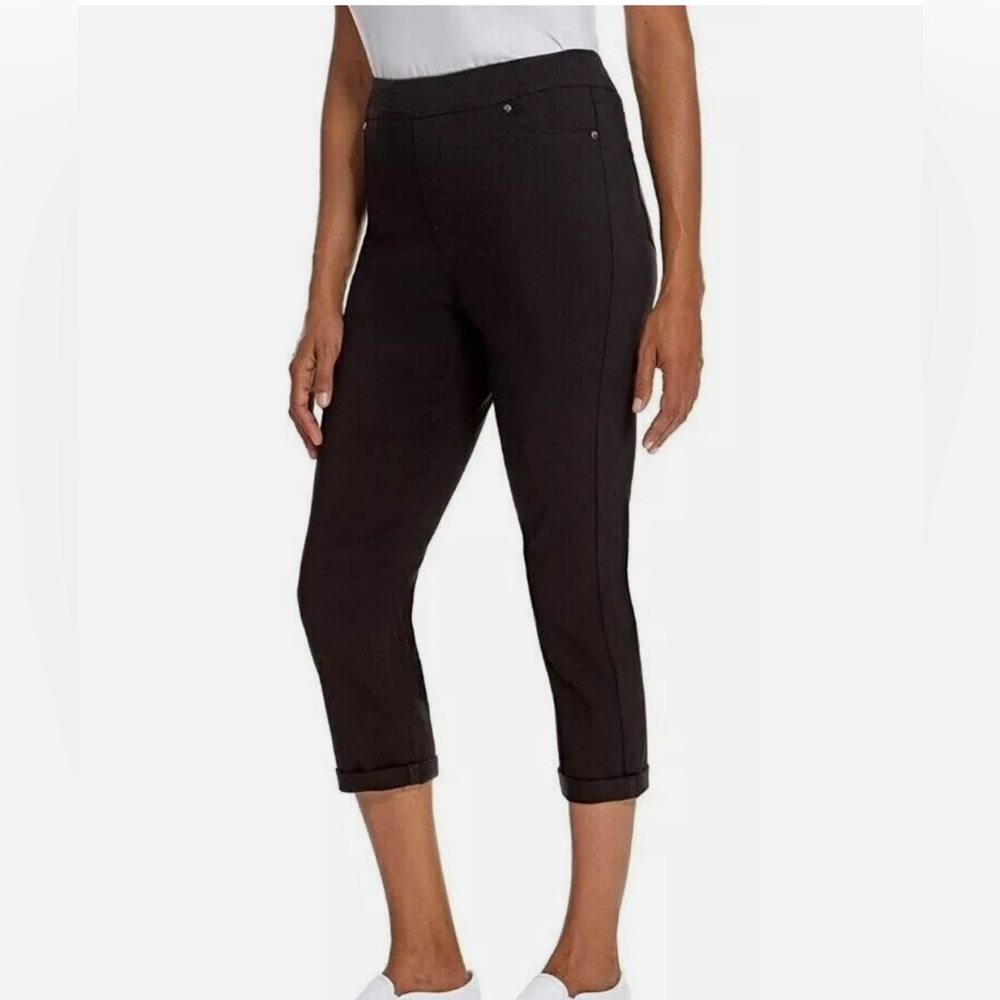 Mario Serani Italy Black Cropped Stretch Pants Size Medium